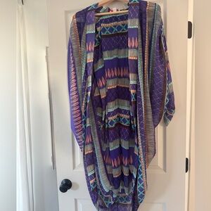 Mara Hoffman Purple Patterned Kimono Cover-Up
